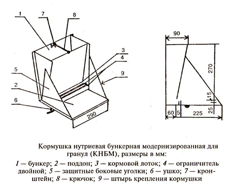 Размеры и чертежи 10 лучших видов кормушек для кроликов